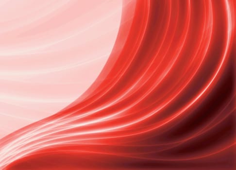 Red blurry waves and curved lines background