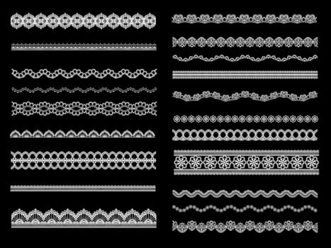 lace  design on a black background