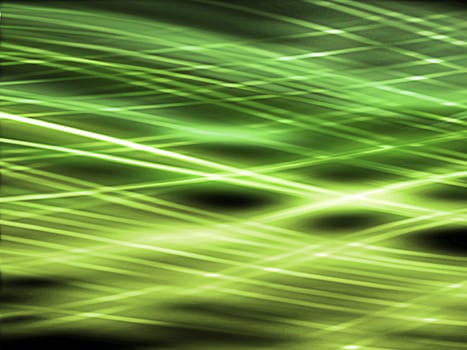 Smooth green lines on black background