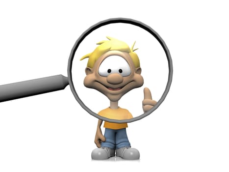 boy and the magnifying glass
