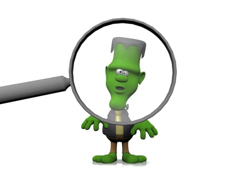 frankenstein and the magnifying glass
