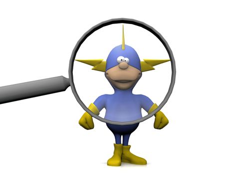 superhero and the magnifying glass

