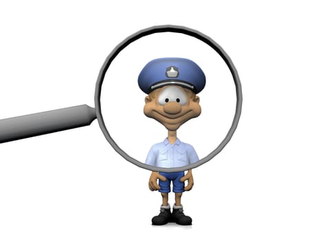 policeman and the magnifying glass
