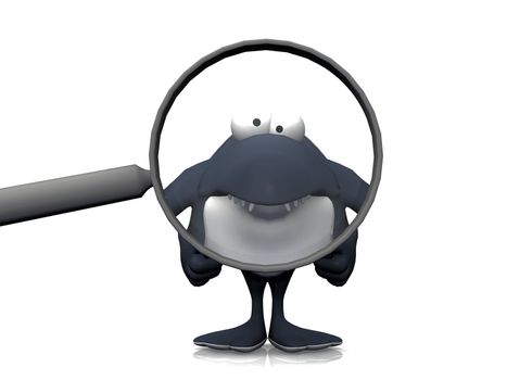 shark and the magnifying glass
