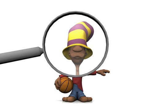 basketball player and the magnifying glass
