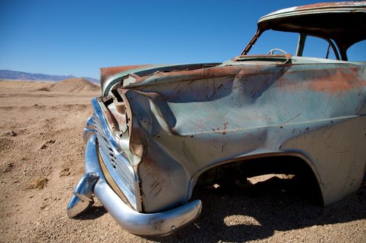 Crashed Car Wreck in Desert of Namibia