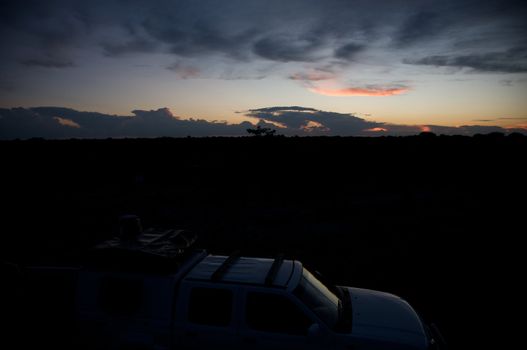 Sunset on the Okavango Delta