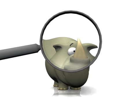 rhinoceros and the magnifying glass
