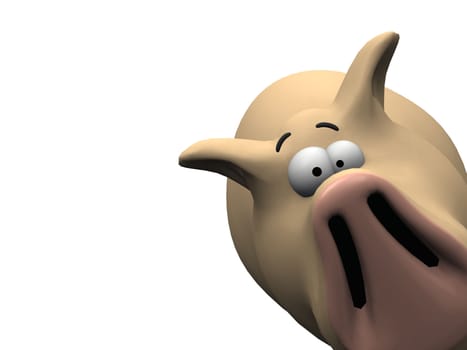 pig on a white background
