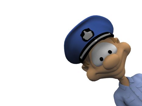 policeman on a white background
