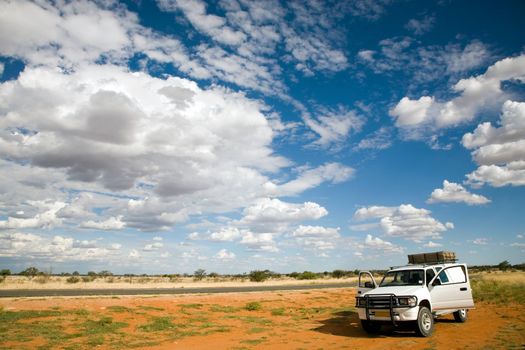 4x4 at the Tropic of Capricorn in Namibia, Africa