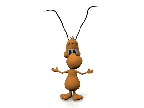 ant on a white background
