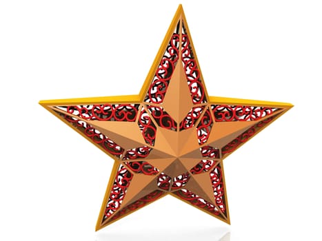 Christmas star on white background