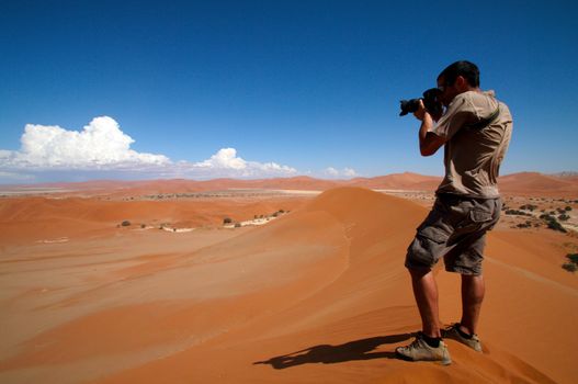 Photographer taking outdoor photos