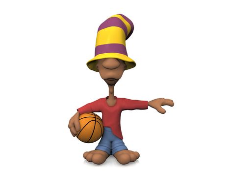 basketball player on a white background
