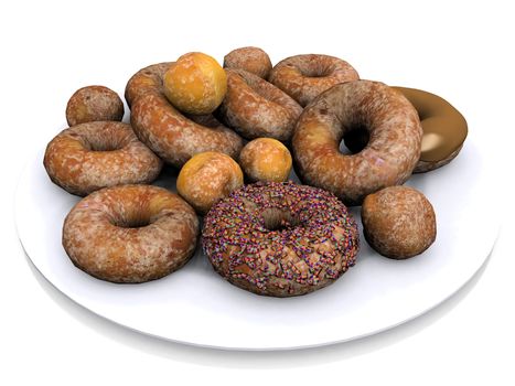 donuts  on a white plate