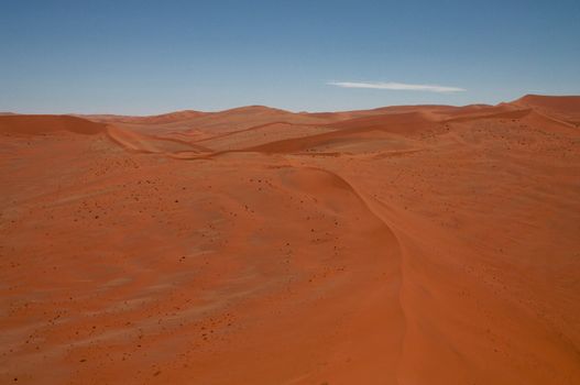 Dune sea of the Namib desert during a hot day
