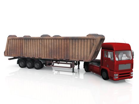 transport truck on a white background