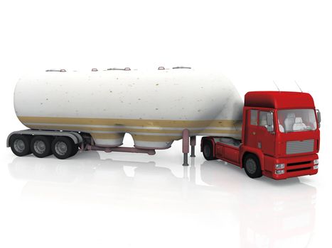 tanker truck on a white background