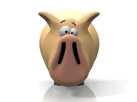 pig on a white background
