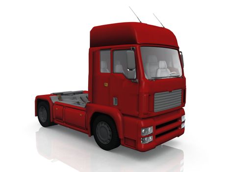 transport truck on white background