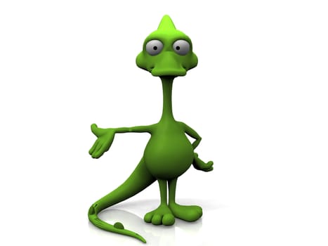 lizard on a white background
