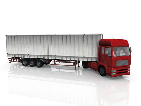 red truck on a white background