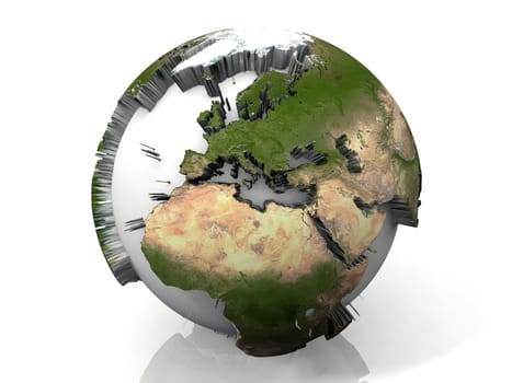earth  on a white background