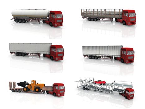 composition of red trucks