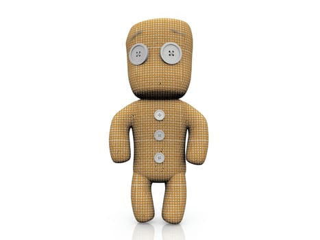rag doll on a white background