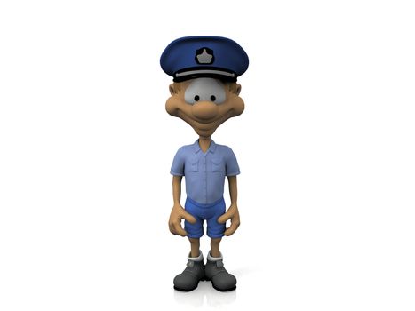 policeman on a white background

