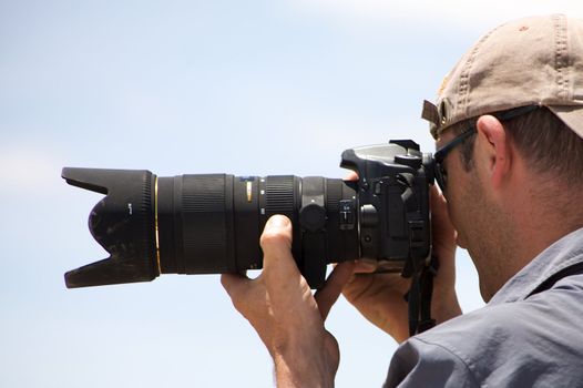 Photographer taking outdoors photos