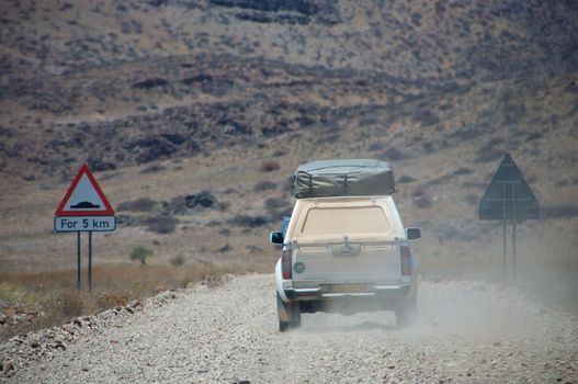 Offroad on gravel roads in Namibia - Kaokoland