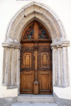 Very beautiful wooden door of manual work