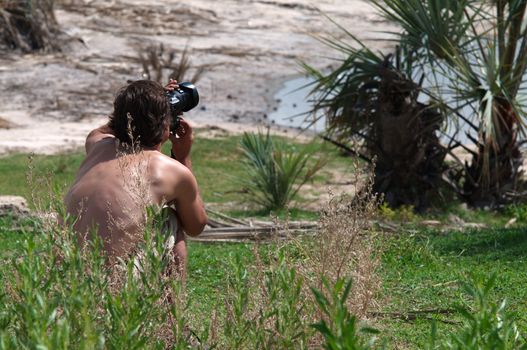 Photographer taking outdoor photos