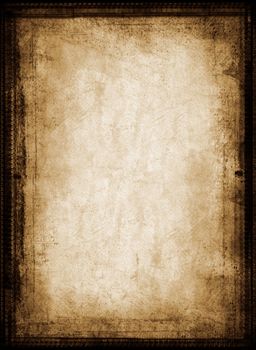 Computer designed grunge border and aged paper background