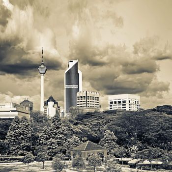 City scenery of skyline and buildings in Kuala Lumpur, Malaysia, Asia.