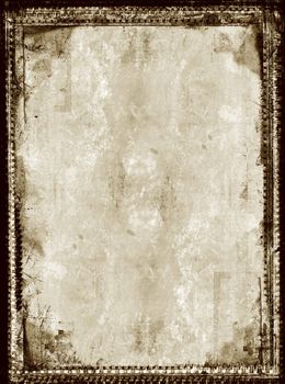 Computer designed grunge border and  aged paper background