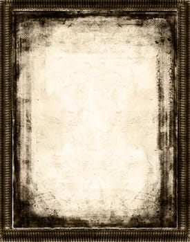 Computer designed grunge border and aged paper background