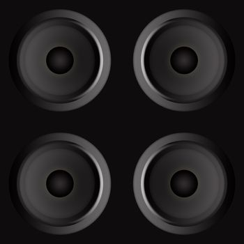 3D Illustration of a black speaker