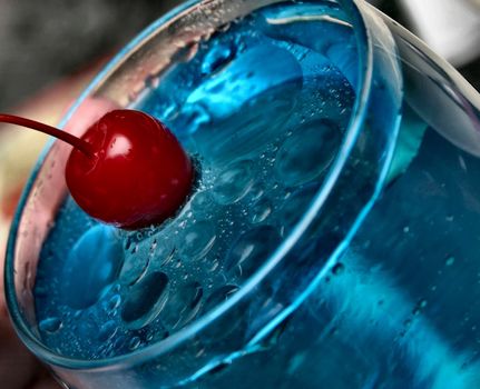 cold drink with a cherry