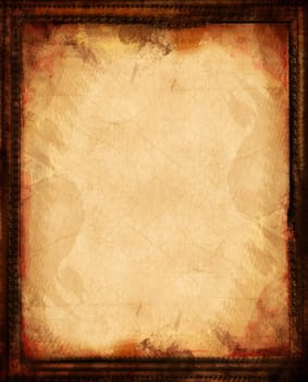 Computer designed grunge border and aged paper background