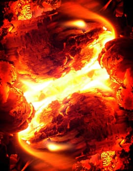 Computer designed abstract background - Fire