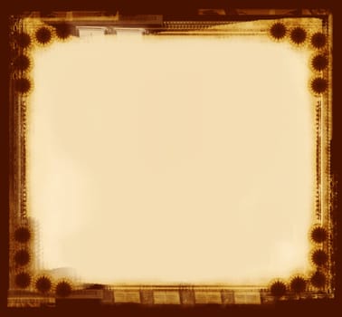 Computer designed grunge brown border