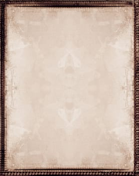 Computer designed grunge border and aged textured paper background