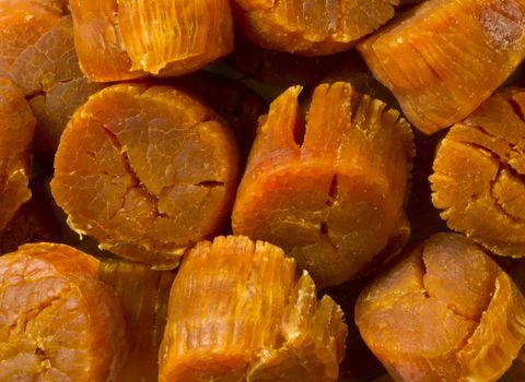 dried scallops food background