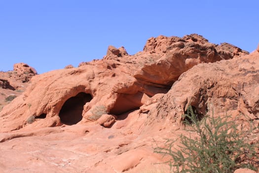 Opening to a small cave at Valley of Fire State Park in Nevada.