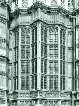 The Westminster Abbey church in London, UK - high dynamic range HDR - black and white