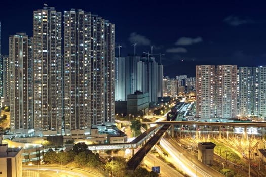 Hong Kong downtown at night 