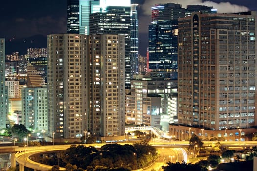 Hong Kong downtown at night 
